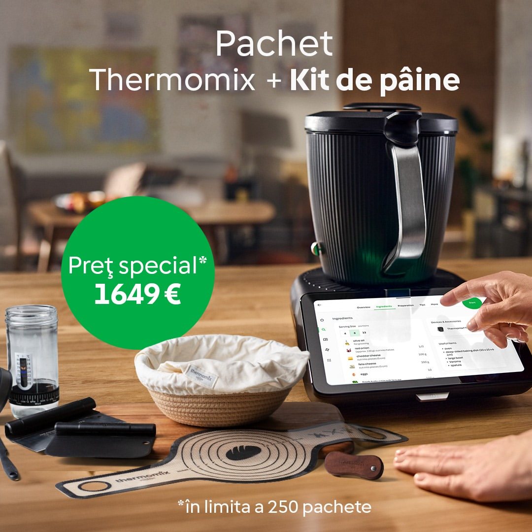 Ofertă Octombrie — Pachet Thermomix TM7 + Kit pentru pâine cu maia la preț special 1.649 €, în limita a 250 de pachete